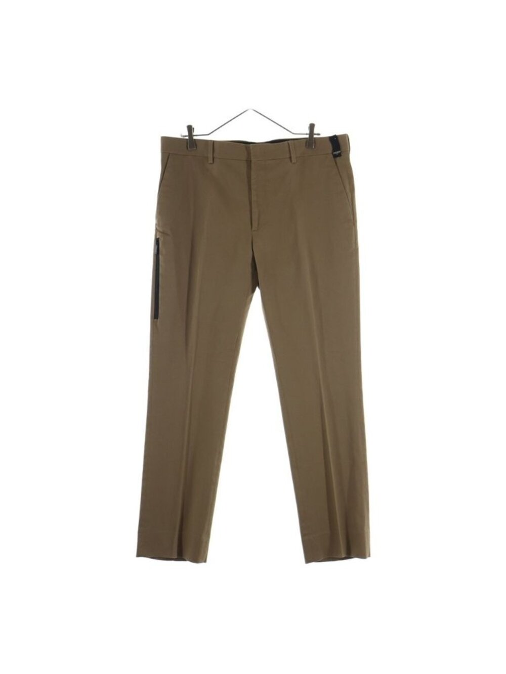 Fendi Zip Pocket Pleated Cotton Trousers Pants Brown